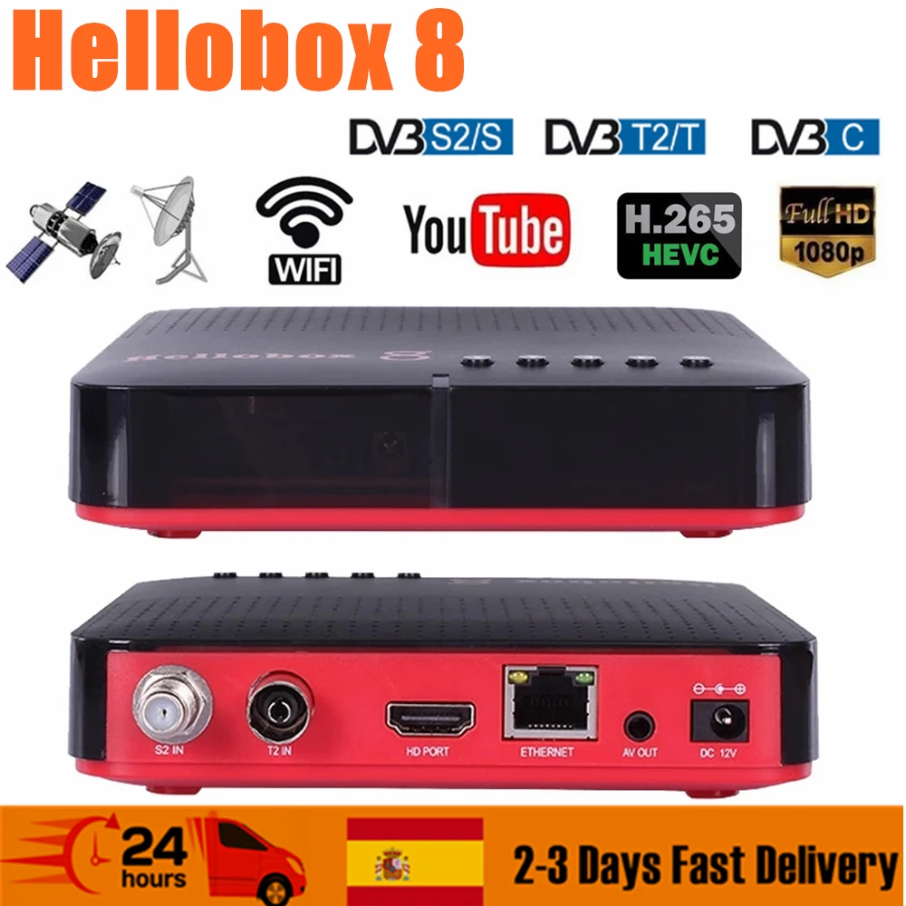 

Hellobox 8 satellite receiver DVB-T2 DVBS2 Combo TV Box Twin Tuner Support TV Play On Phone set top box satellite finder