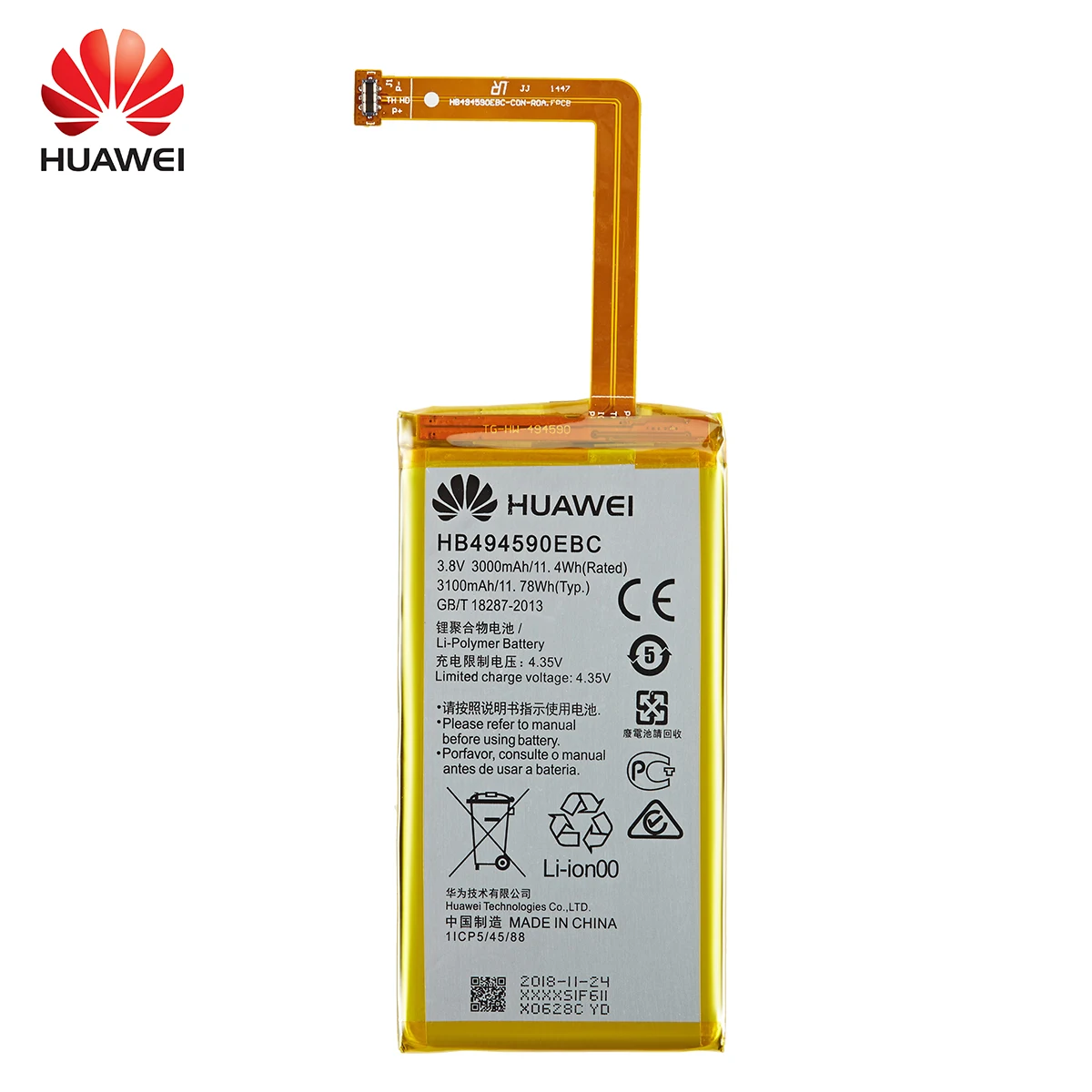 Оригинальная батарея Hua Wei 100% HB494590EBC 3000 мАч для Huawei Honor 7 Glory | Мобильные телефоны и