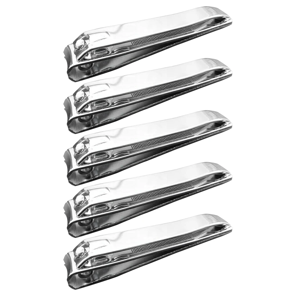 

5pcs Stainless Steel Nail Clipper Professional Nail Trimmer Sliver Nail Cutting Machine Toenail Fingernail Tool 8 X 1.5cm