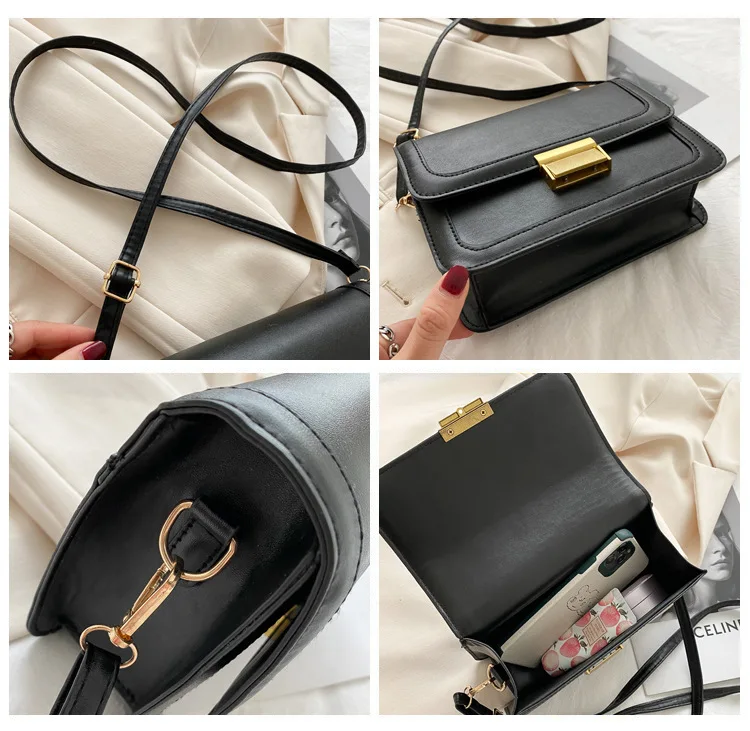 

Women's Bag Retro High Quality Cover Flap 2021 New Fashion Cross-Body Messenger Shoulder Bag Small Square Bags For Women
