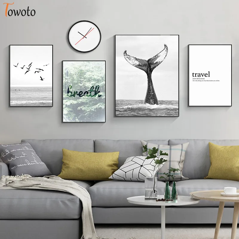 Скандинавский дорожный плакат с природными пейзажами холст картина морской