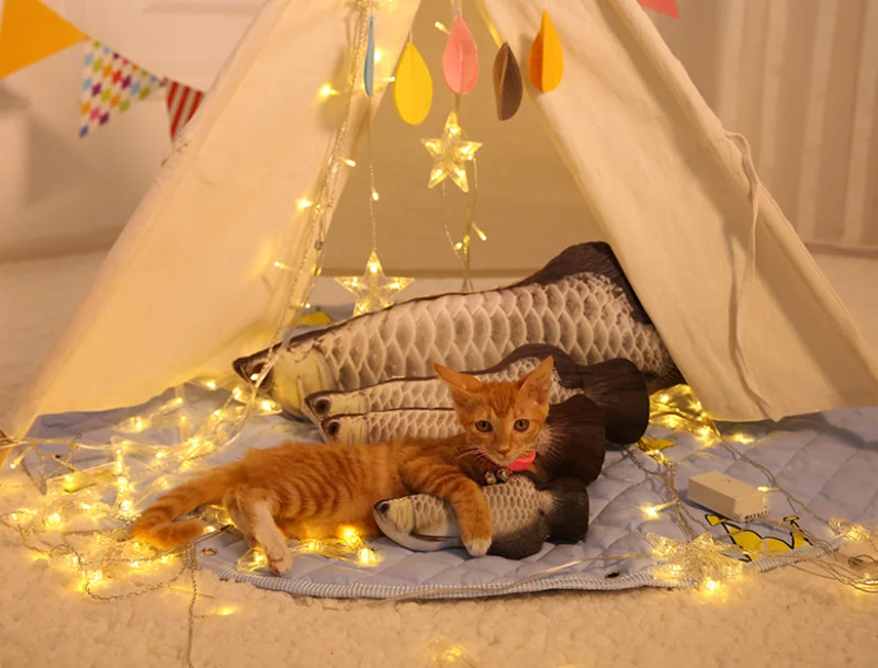 1 шт., креативные игрушки для домашних животных, кошек, котят, жевательных кошек, кошачья мята, мягкая Рыбка, интерактивный котенок, продукт 20 см, 30 см, 40 см, четыре размера