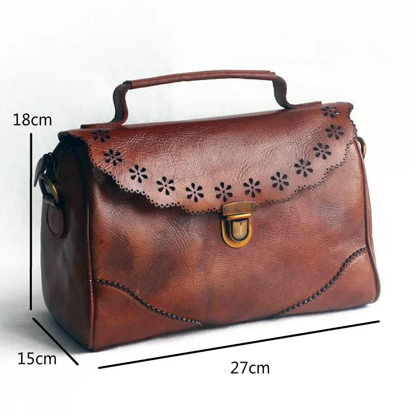 

YourSeason Cow Leather Female Retro Bag 2021 Handmade Large Capacity Shoulder Womens Messenger Luxury Handbag