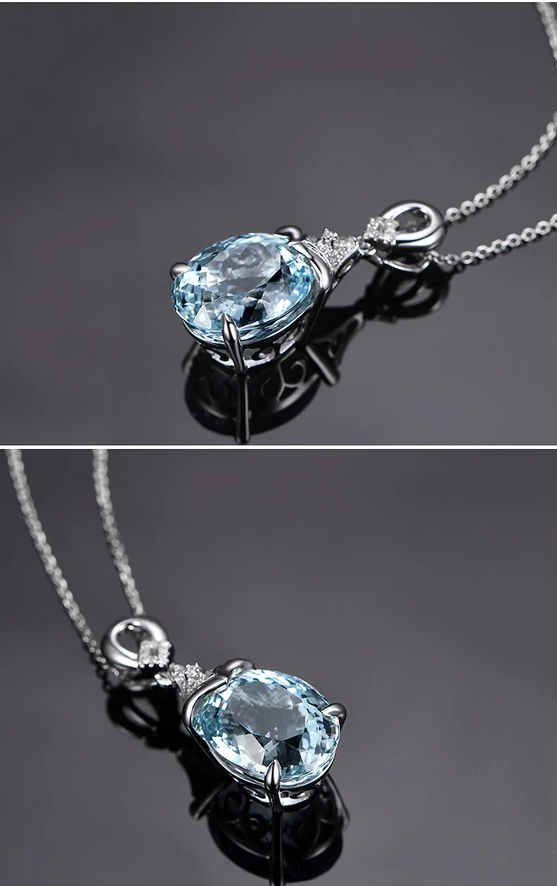 Ожерелье Bague Ringen для женщин, серебро 925, ювелирное изделие, цепочка для ключицы, аквамарин, подвеска, Русалка, океан, на День святого Валентина, модный подарок