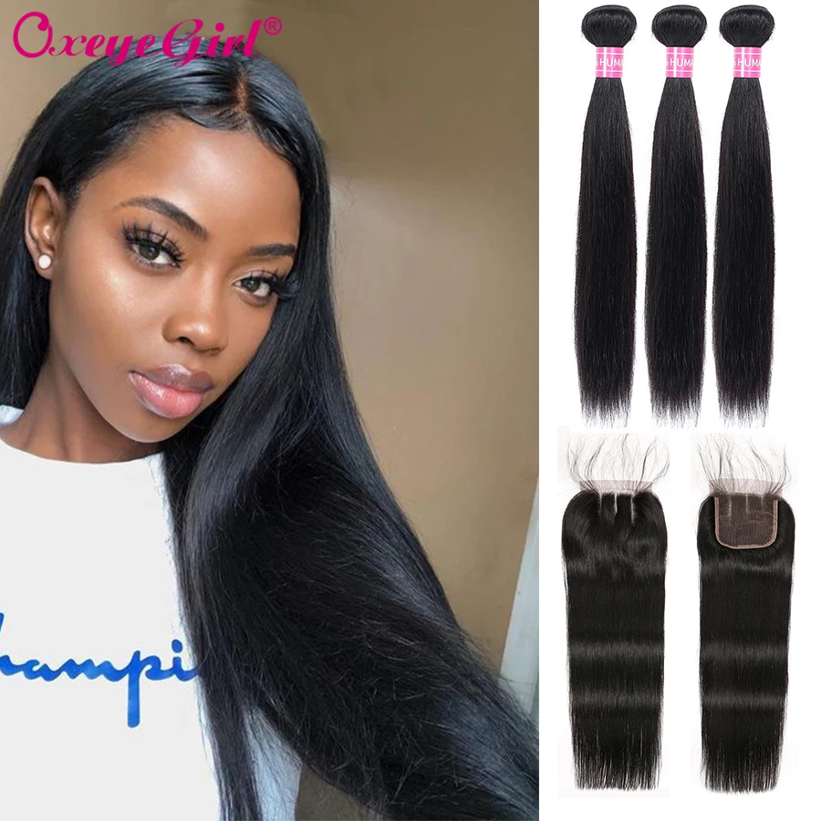 Пряди 5x5 на шнуровке прямые волосы пряди с закрытием перуанские 100% человеческие 3