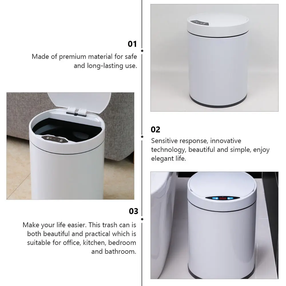 

1Pc Smart Sensor Trash Can Automatic Induction Dustbin Useful Garbage Can(White)