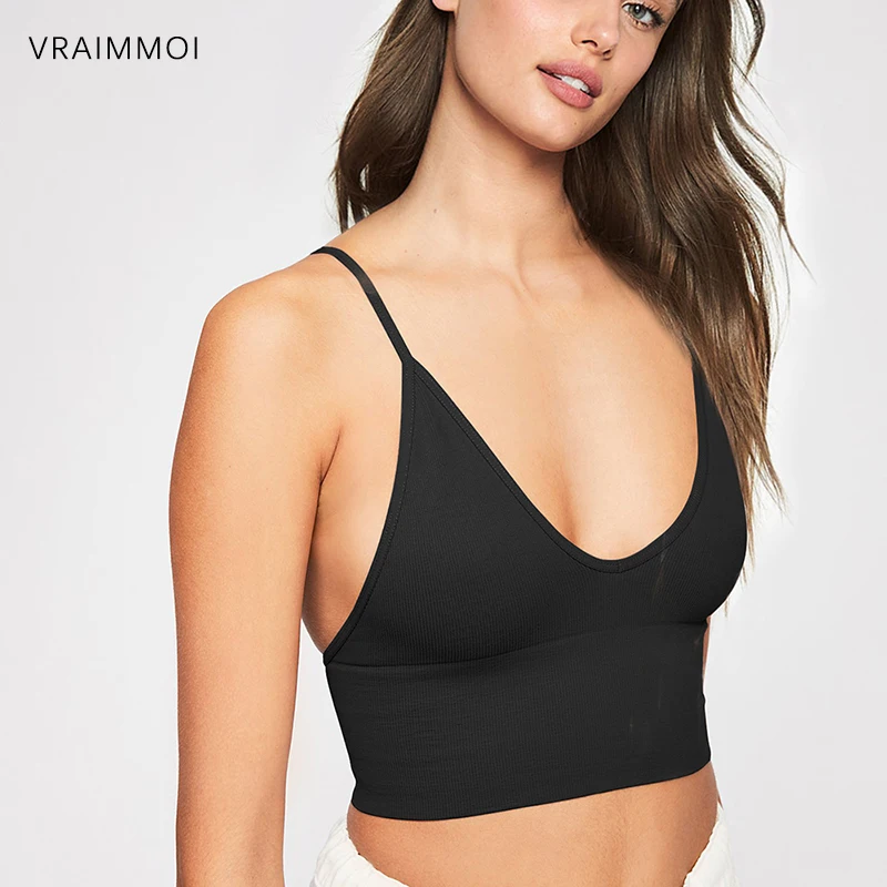 Женский укороченный топ бесшовное нижнее белье женский сексуальное со съемной
