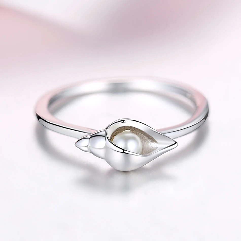 Женское кольцо из серебра 925 пробы с жемчугом|Кольца| |