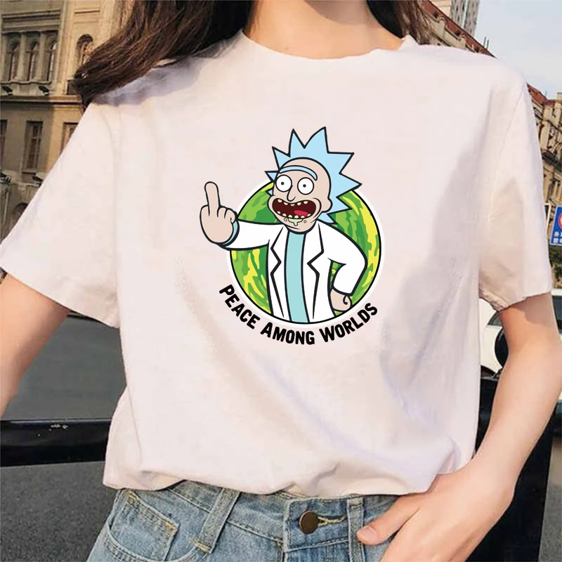 Летняя модная повседневная футболка в стиле хип хоп Rick & Modi Женская забавная с