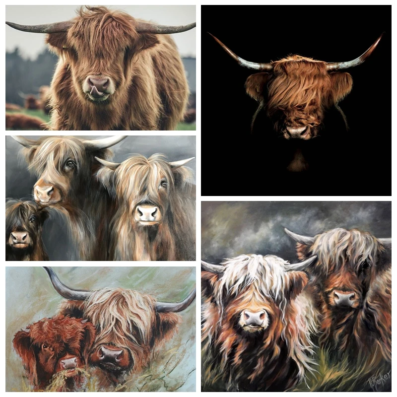 

5D DIY Diamond Painting Lovely Cow Cattle Animals Kits Full Square Rhinestone Mosaic Cross Stitch Diamond Embroidery Home Decor