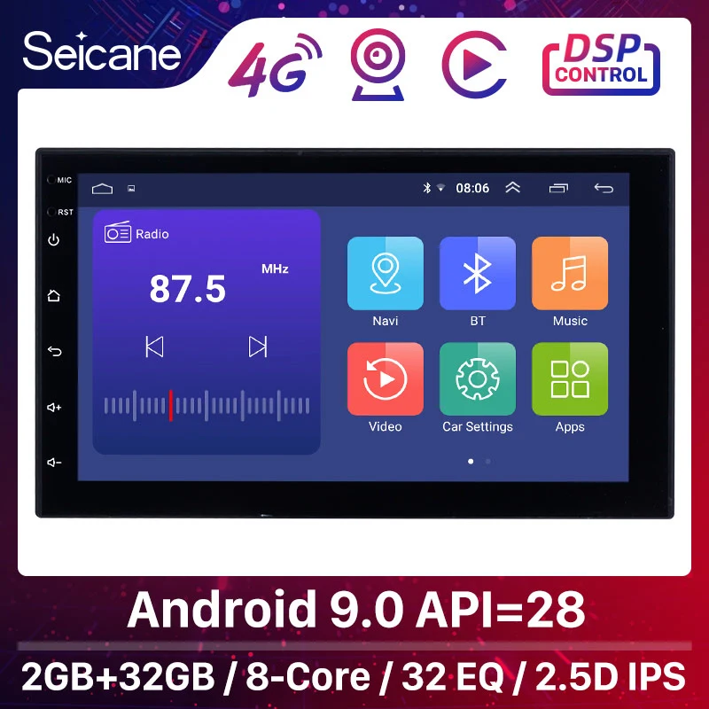 Seicane Android 9.0 7” 2GB 8-CORE DSP Universal Car Radio GPS Multimedia Unit Player For TOYOTA Nissan Kia RAV4 Honda VW Hyundai |