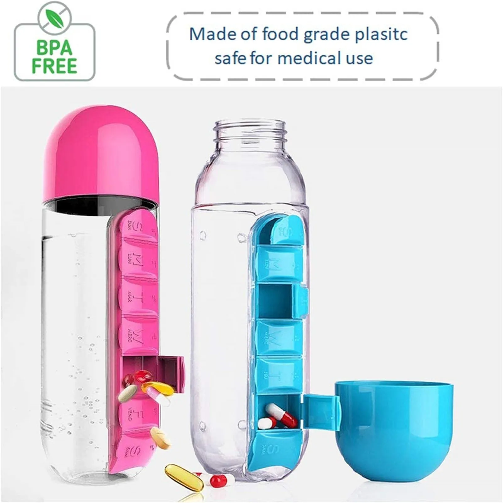 

Box Water Bottle Carrying A Poop Bottle Outdoors Creative Water Cup Sports Plastic Water Bottle Combine Daily Pill Boxes Organiz