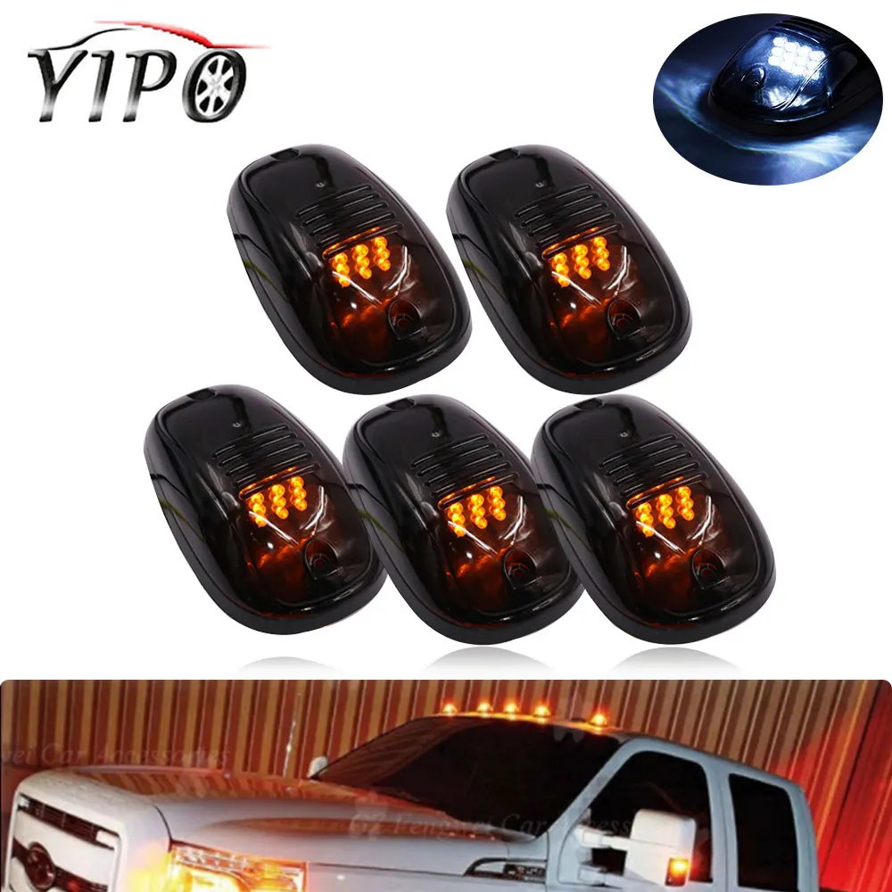 5 шт. автомобильные габаритные огни на крышу кабины чёрные дымчатые линзы