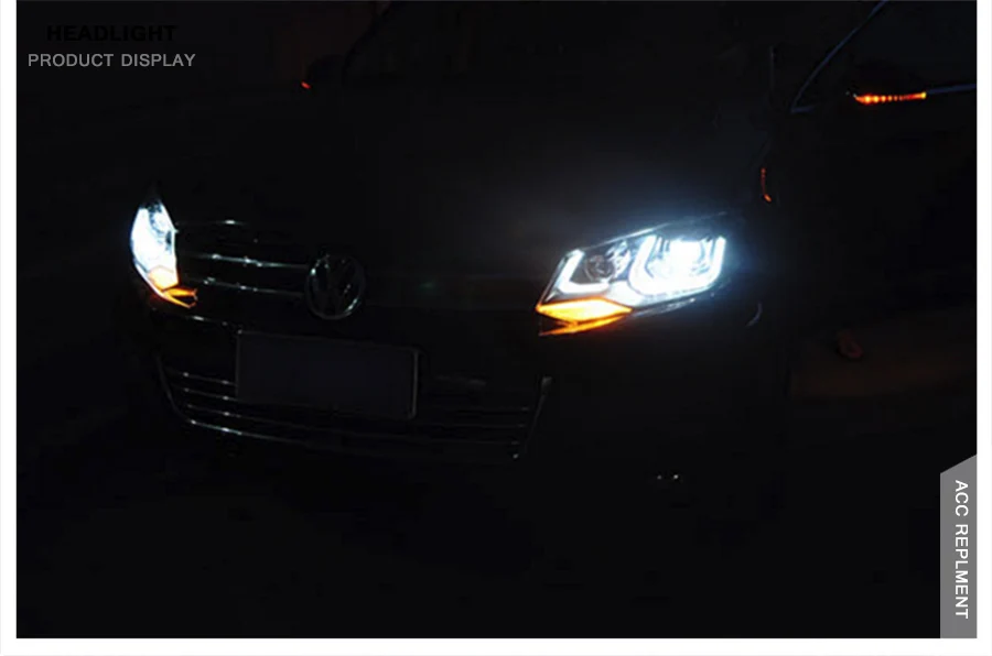 2 шт. светодиодный фары для VW Touareg 2011- светодиодный автомобильный фонарь ангельские глазки ксенон HID комплект Противотуманные фары светодиодный дневные ходовые огни
