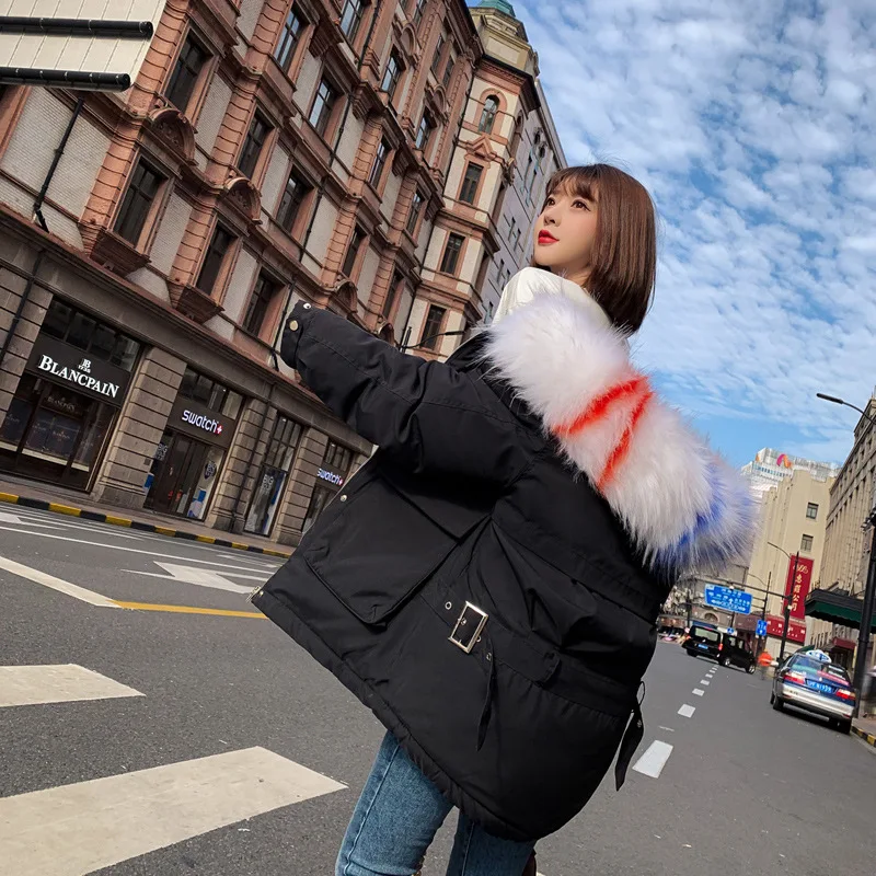 Куртка парка теплая куртка женская с капюшоном длинный пуховик свободное