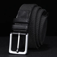 canvas belt men fashion 2022 design belt new youth jeans pin buckle stretch woven elastic luxury brand pants belt wear resistant