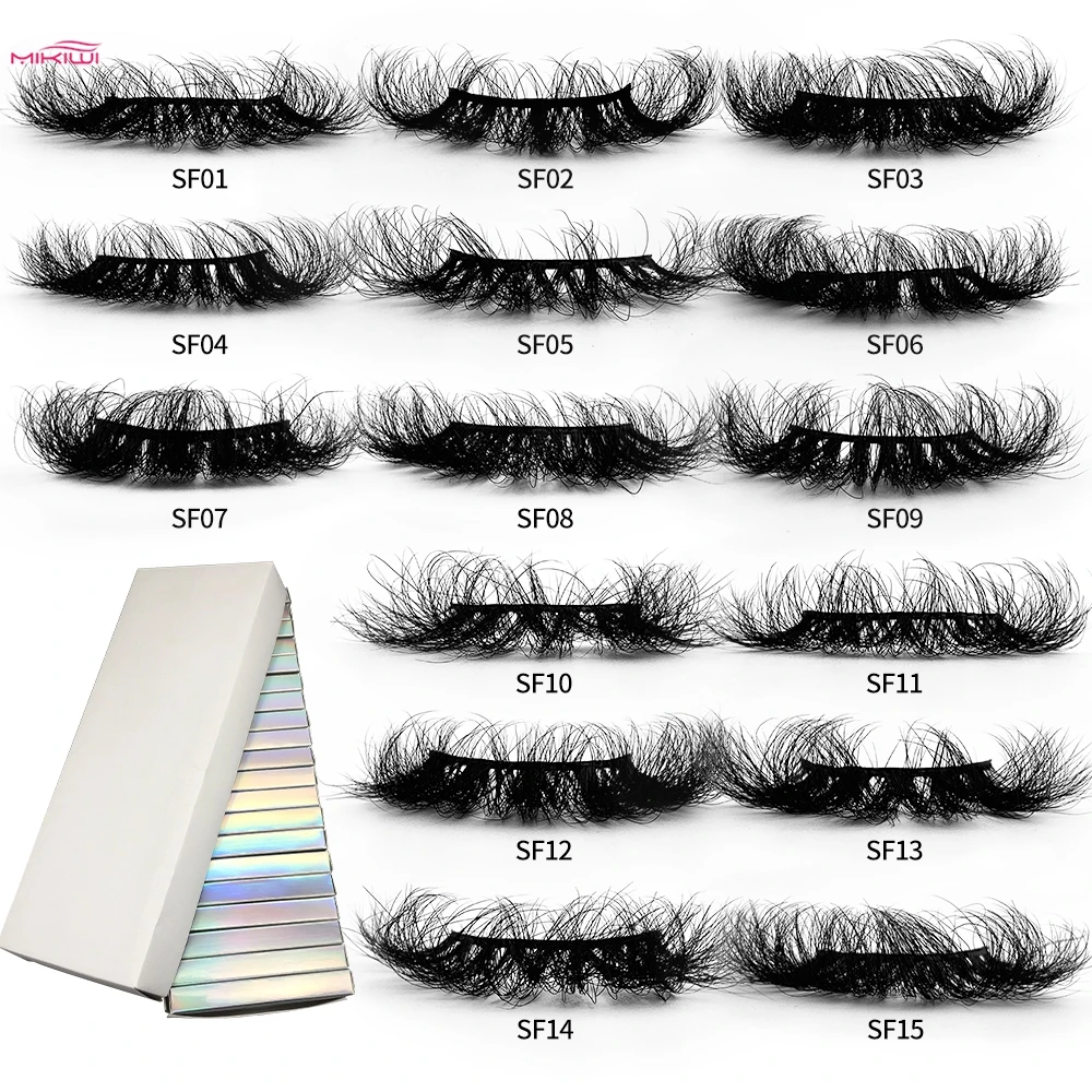 

Mikiwi 1 Pair 25mm 3d Mink Lashes With Packaging Long Thick Fluffy Dramatic False Eyelashes Wholesale Makeup Mink Eyelashes