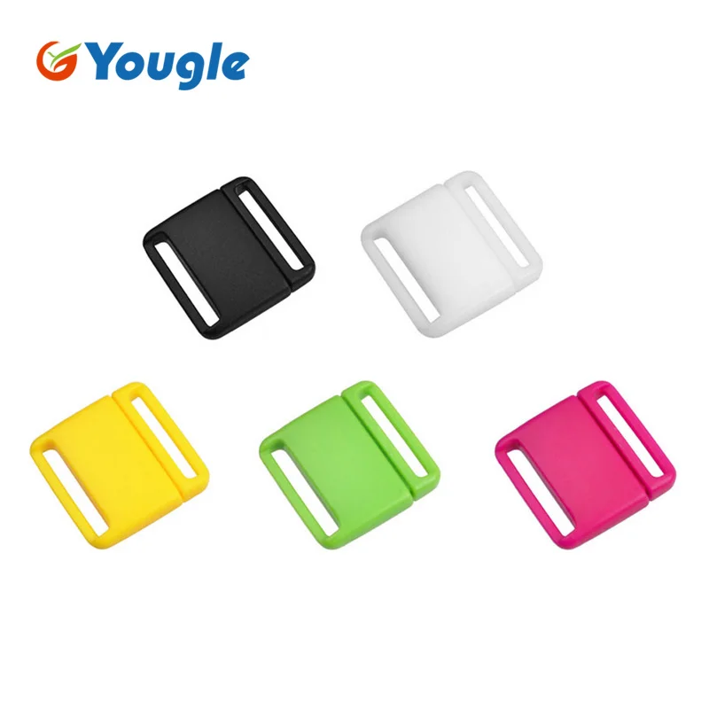 

50pcs Toy parts buckle legibility POM plastic buckles Mountaineering Backpack Flat buckle plug For 20mm ribbon Outdoor tools