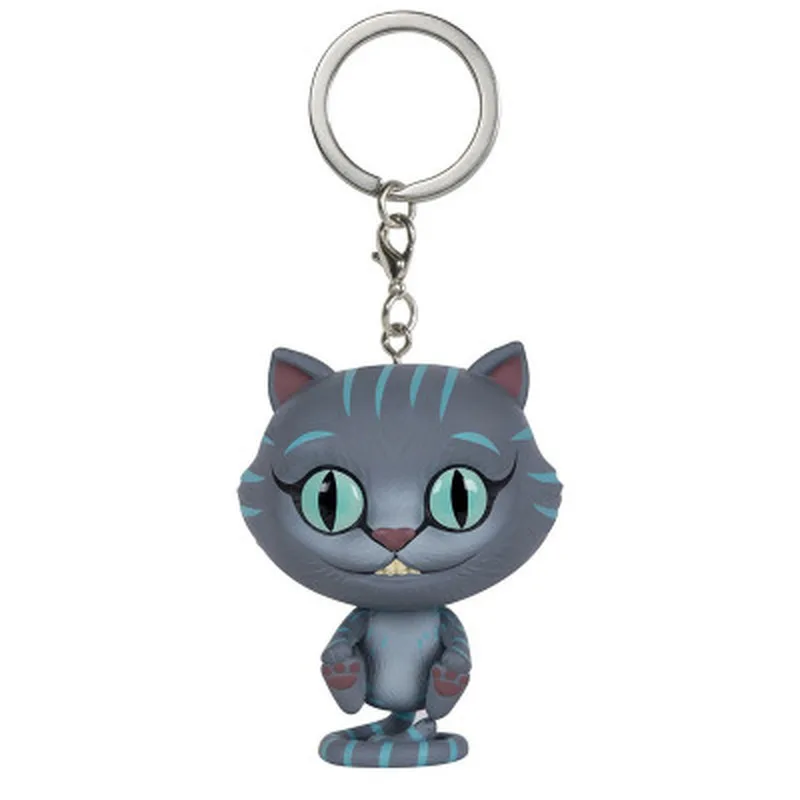 

funko pop Alice Wonder cute Cheshire cat Chessur keychain Bobble Head action figure Collectible model Toys for children