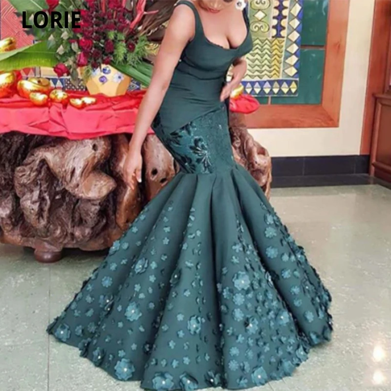 LORIE – robe De bal De forme sirène en Satin, ravissante robe De soirée, dos nu, avec fleurs en 3D, collection 2021  (0)