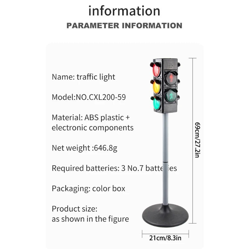 

2021 New Children's Simulated Traffic Lights Educational Toy Brain Training Supplies
