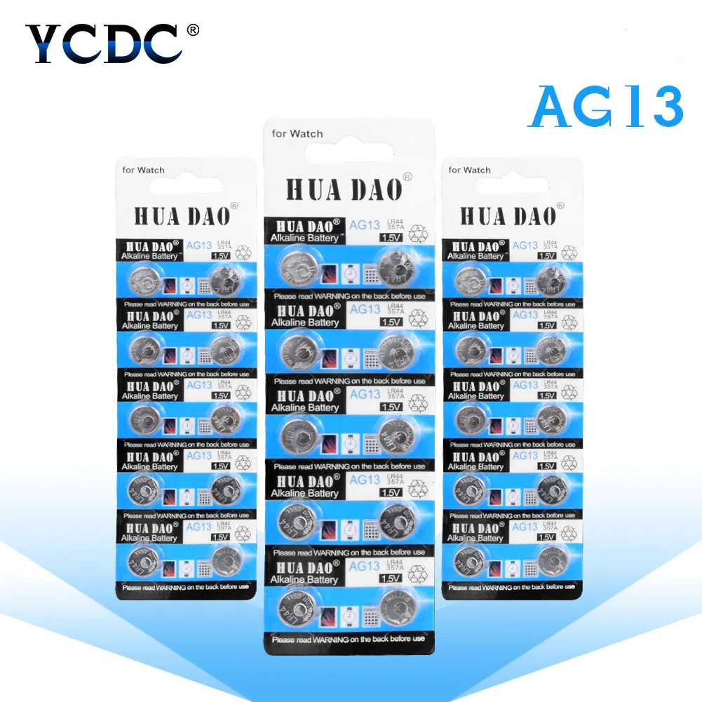 

10-100 шт., кнопочные батарейки AG13 SR1154 SR44 LR44 357 1,55 в A76