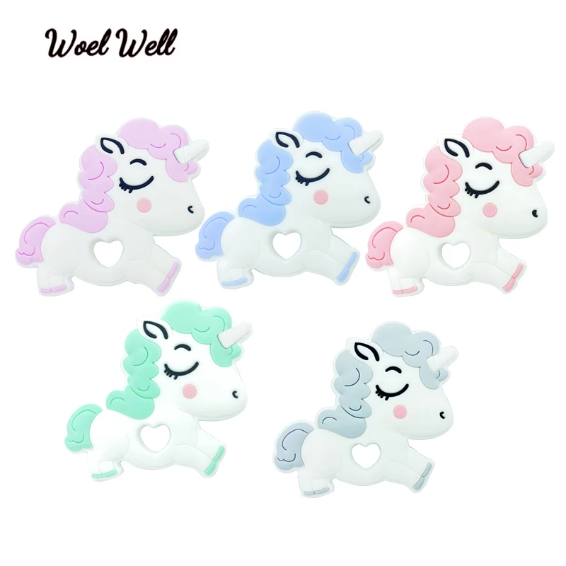 Детский силиконовый Прорезыватель для зубов в форме единорога милый ясельного