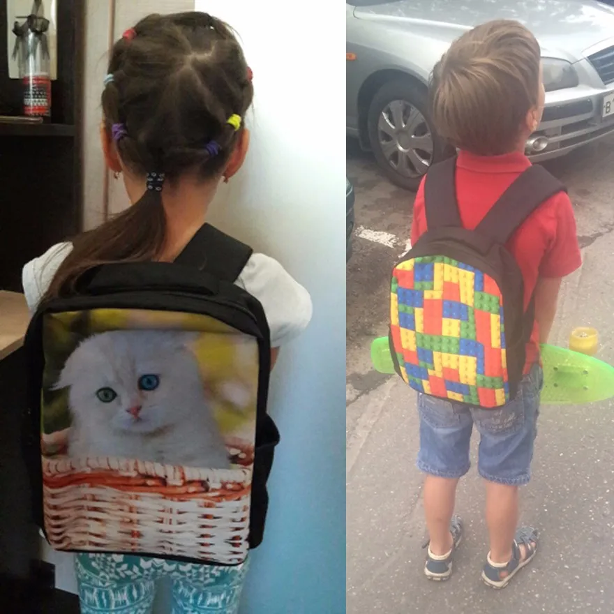 Fashion 3D Zoo Animals Backpack For Girls Cute Bulldog Dolphin Children School Backpacks Leopard Printing Backpack Kids Bagpack