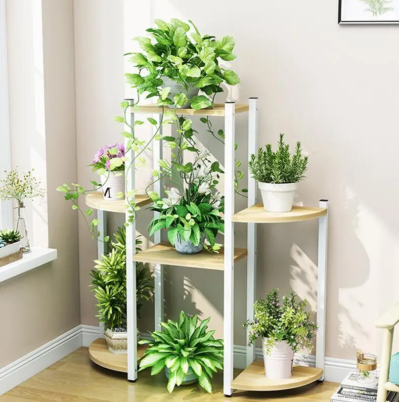 Стеллаж для цветов железная подставка многоэтажная интерьерная отделка