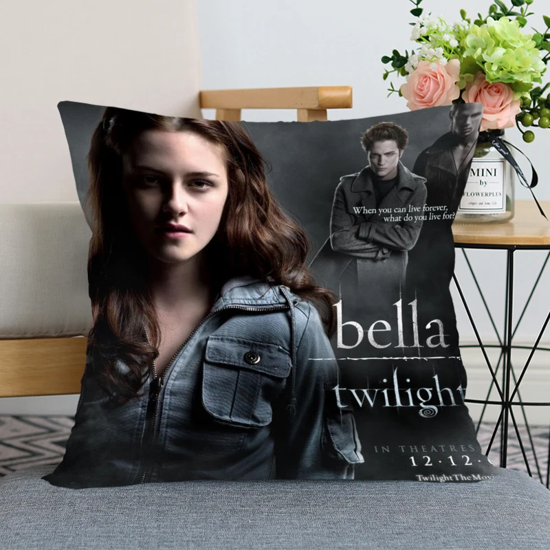 Наволочка "Сумерки" для дома, офиса, декоративной квадратной подушки с молнией, из мягкого атласа, не выцветает.