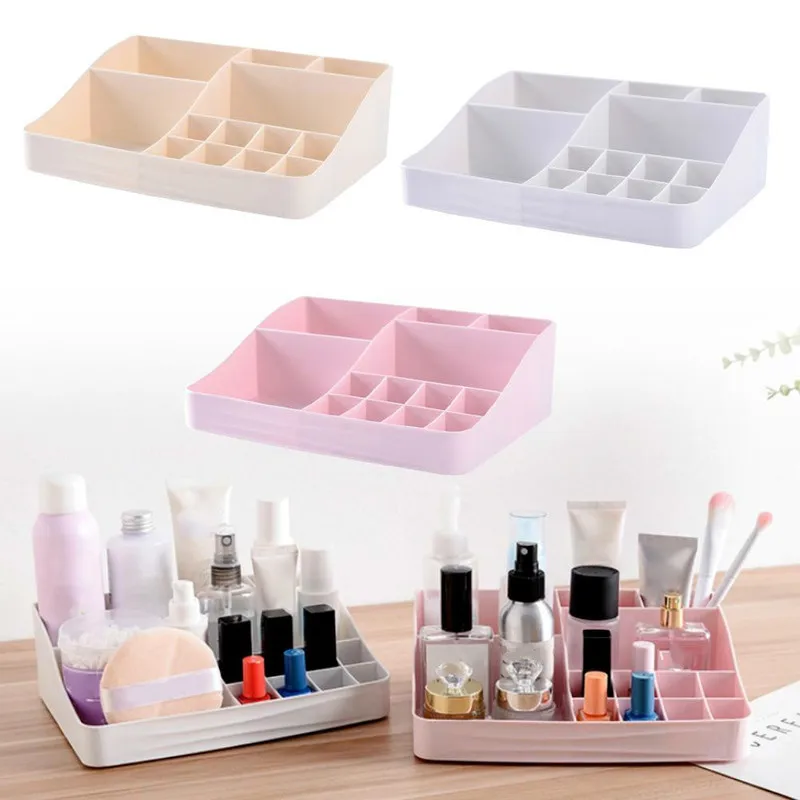 

Desktop Sundries Storage Box Makeup Organizer for Cosmetic Make Up Brush Storage Case Home Office Bathroom Storage Box Grids