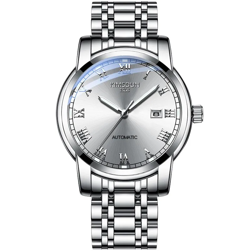 

KIMSDUN Luxury Brand Mechanical Watch Men Butterfly Buckle Steel Belt Business Waterproof Watch Men Relogio Masculino Men Watch