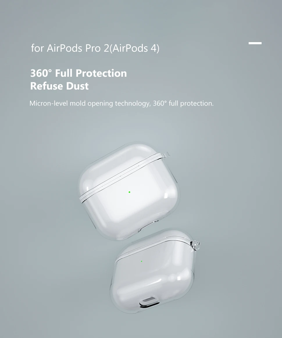 Мягкий силиконовый чехол с высокой прозрачностью 1:1 для AirPods Pro 2 защитный Apple Air Pods