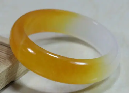 

LETSFUN Fine Jewelry Hot Chinese Natural Beautiful Yellow White Jade Jadeite Bangle Bracelet Free Shipping