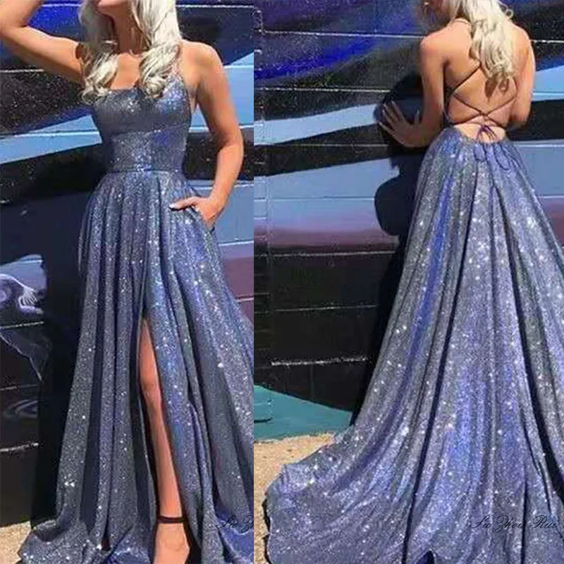 Женское вечернее платье длинное ТРАПЕЦИЕВИДНОЕ без рукавов для выпускного