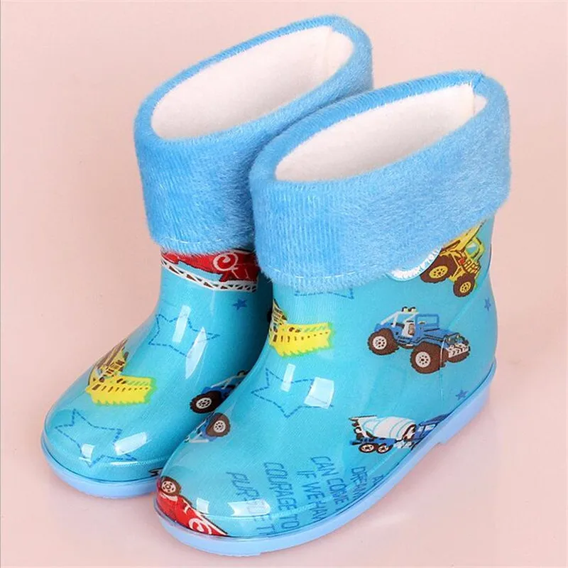 Непромокаемые сапоги детская теплая непромокаемая обувь из бархата зимняя