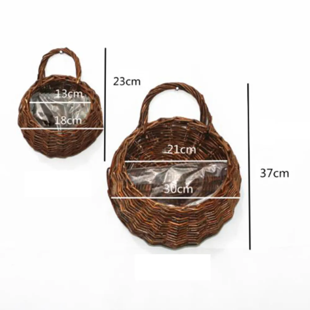

Hand Made basket for plants Wicker Rattan Flower Green vine Pot Planter Hanging Vase Container Wall Plant Basket For Garden