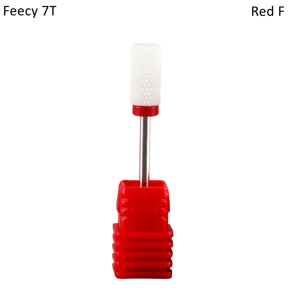 Feecy 7T Red F Керамика фрезы для маникюра ногтей сверла мельница для маникюра, фрезер для ногтей, сверлильный для электрический шлифовальный станок Фрезер для педикюра, Feecy до 6 ти лет - Цвет: Feecy 7T Red F