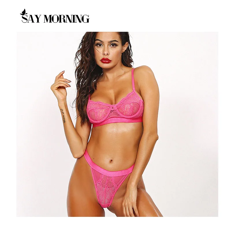 Комплект женского кружевного нижнего белья SAY MORNING бюстгальтер пуш-ап бесшовный