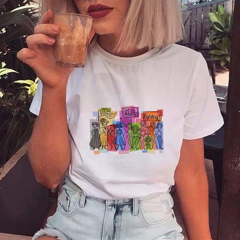 Яркая женская футболка с надписью «We Are The Resistance» Ulzzang Harajuku, Прямая поставка, Корейская одежда