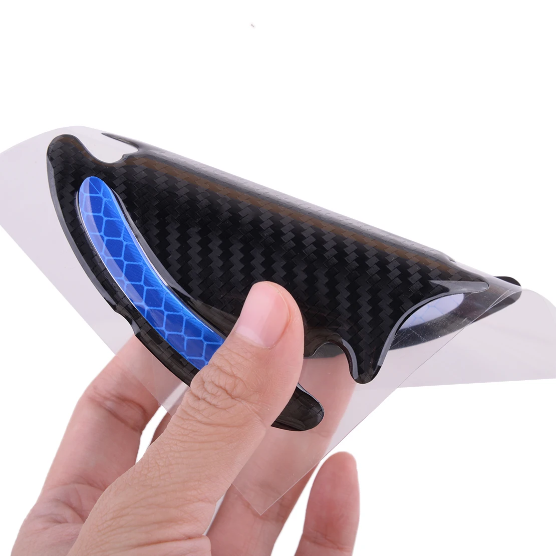 

New 4Pcs/Set Universal 3D Car Outer Door Handle Bowl Protective Film Reflective Sticker Carbon Fiber Texture Anti Scratch Strips