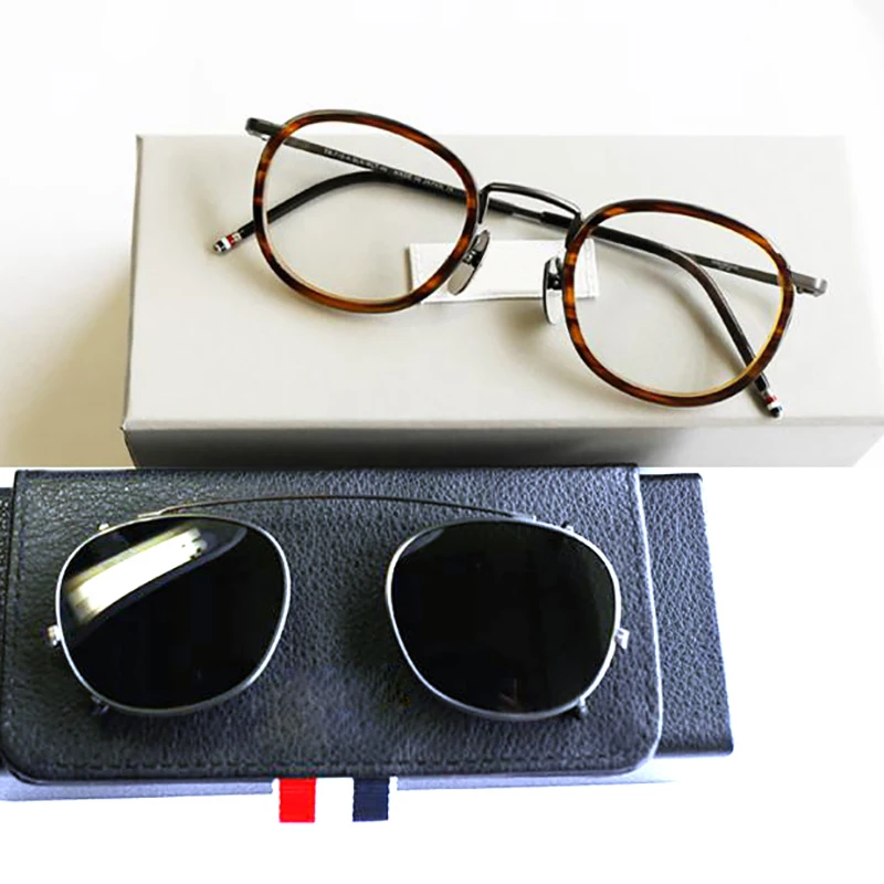 

New york brand thom Eyeglasses frames or sunglasses men women optiacl eye glasses Browne TB710 clip sunglasses with original box