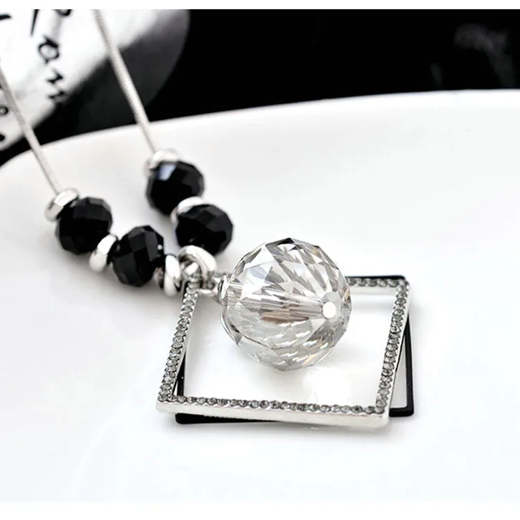 Модное Длинное ожерелье с кристаллами в форме капли экспресс-продажа простые