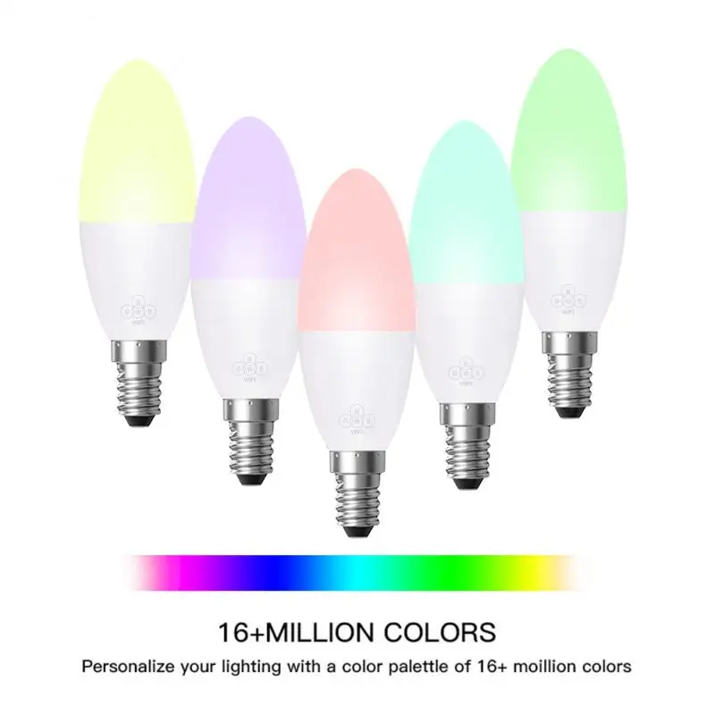 2019 Hot 1pcs WiFi Smart Bulb LED 6W RGB E14/E26/E27/B22 Color Changing Light Voice Remote App Control Work With Life | Лампы и