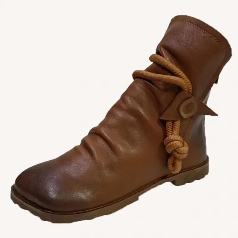 

Johnature Ankle Women Boots Genuine Leather Women Shoes 2021 New Zip Round Toe Flat With Sewing Handmade Concise Platform Boots