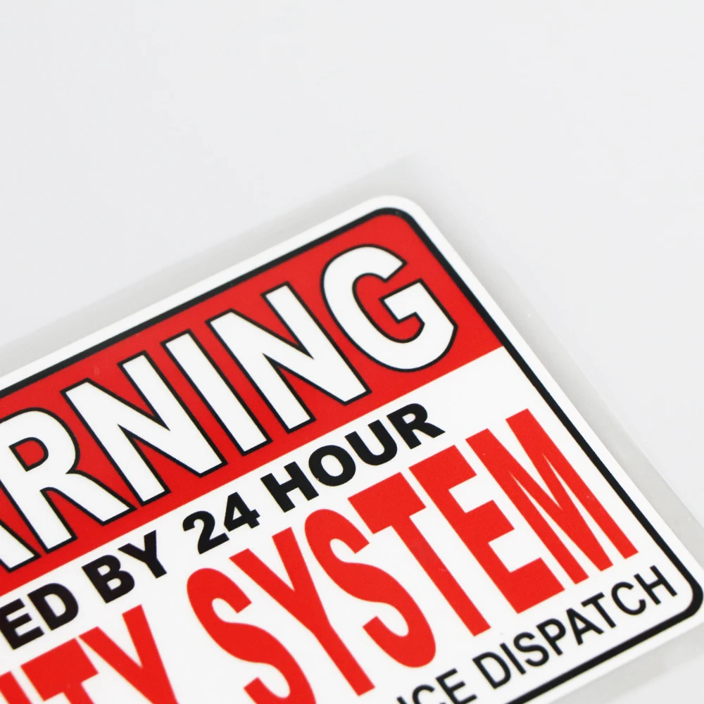 

YOJA 16.2X9CM WARNING PROTECTED BY 24 HOUR Vinyl Decal Personality Creative Car Sticker 19A-0167