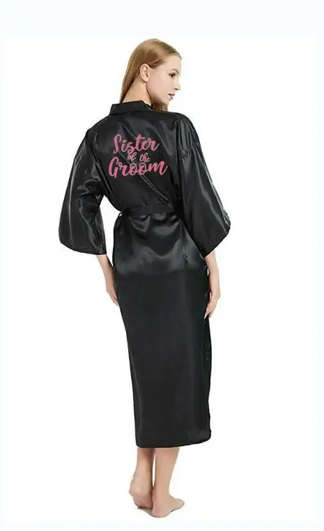 Халат кимоно Женский Длинный атласный Шелковый Свадебный халатик для невесты и