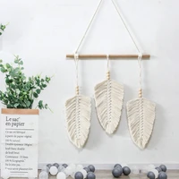 nordic wall hanging leaf tapestry macrame bohemian home apartment decor sofa background headboard decoration tapestry
