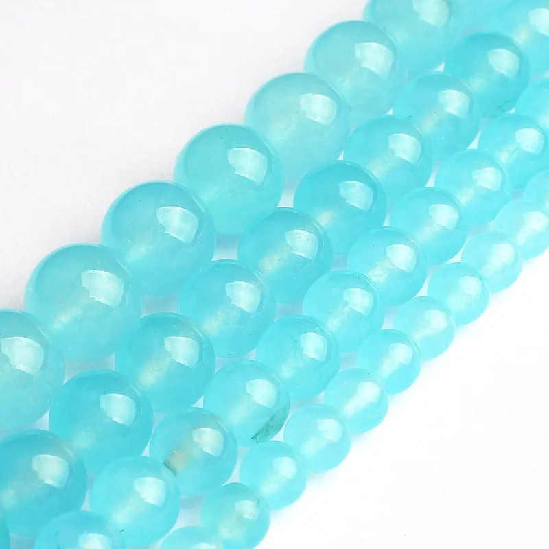 Натуральный камень A + халцедон с голубым небом круглые бусины россыпью для