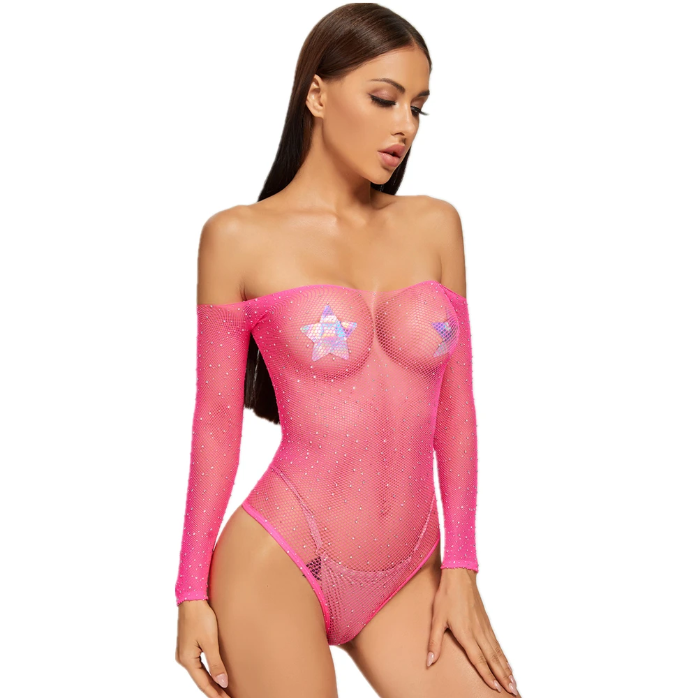 Модное боди сексуальное Сетчатое прозрачное Женское с V образным вырезом пляжная